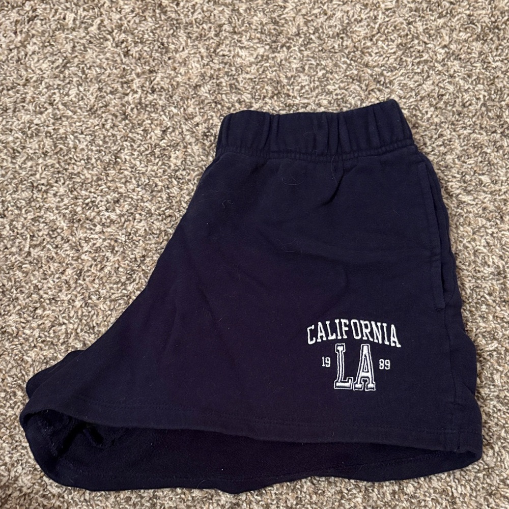 Garage Navy High Waist Shorts